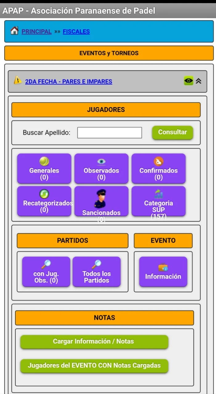 Federación Santafesina Pádel screenshot