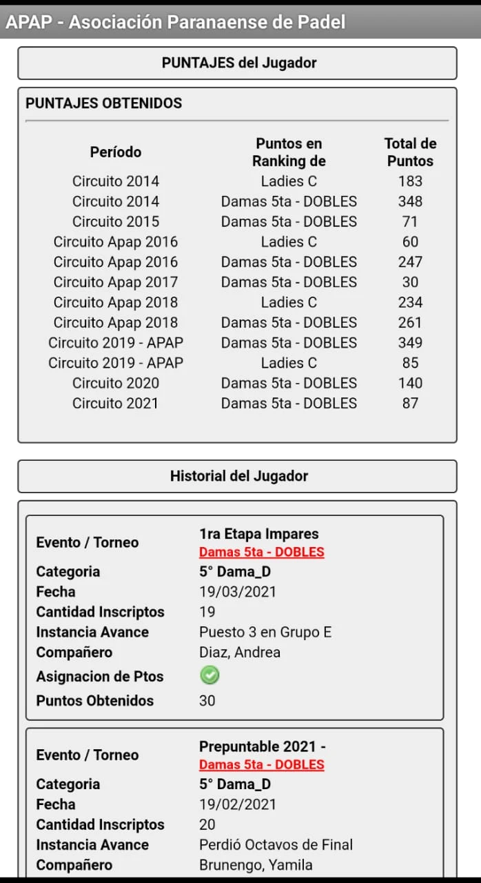 Federación Santafesina Pádel screenshot